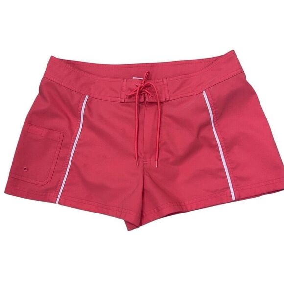 Jag Swim Board Shorts Women's Small Orange Contrast Piping Built-in Brief - Picture 1 of 12